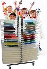 Art Drying Rack,Metal Classroom Drying Rack,Floor-Standing Drawing Paper Drying Rack,Space Saving Suitable for Classrooms Studio and Homes(40th Tiers)