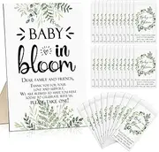 Maitys 100 Pcs Baby Shower Seed Packets Favors for Guests Baby in Bloom Wooden Sign Self Adhesive Envelopes Packet Storage Decor, No Seeds(Green Leaf)