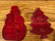 Vintage Design HRM Cookie Cutter - Snowman w/ Top Hat & Broom Christmas Tree
