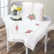 Herrschners® Red Roses Table Topper & Runner Stamped Embroidery