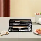 Napkin Cutlery Caddy Knife Block Holder Multi-compartment Storage Box