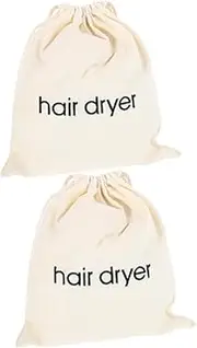 Hair Dryer Tool Bag 2pcs Travel Organizer Bag Drawstring Cotton Canvas Storage for Hair Dryer Home