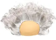 jojofuny Men's Clothing Old Man Wig Albert Fluffy White Grey Balding Cap Wigs Franklin s Cosplay Funny Wigs Accessories Halloween Costume