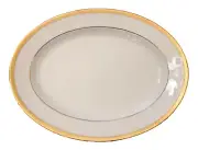 NORITAKE METROPOLITAN GOLD II OVAL SERVNG PLATTER 13-5/8 GOLD ENCRUSTED RIM NEW
