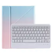 Bluetooth Keyboard Leather Case For Ipad 9.7 With Triangle Holder & Pen Slot Gradient Blue Pink Keyboards