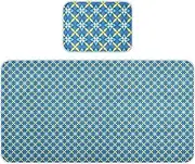 Blue and Yellow Japanese Vintage Flowers Cooling Baby Mattress Protector pad 28" x 52" Washable Training Pads for Kids, Adult