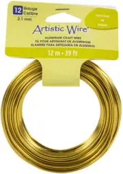 3 Pack Artistic Wire Aluminum Craft Wire 12ga-Gold Tone AWB12012
