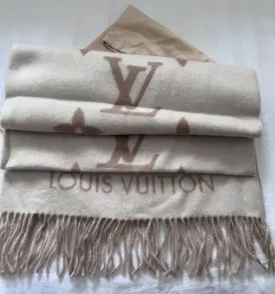 全新正品Louis Vuitton REYKJAVIK 經典山羊絨喀什米爾羊毛圍巾