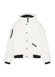 Canada Goose Kids Rundle Arctic Tech Bomber Jacket , Jacket, Hood - White 8 years