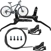 Hydraulic Bike Brakes | Four-Piston Heavy Duty Mountain Bike Brakes,Wear-Resistant Replacement Parts for Adults Beginners Enthusiasts Professionals