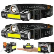 2-Pack USB Rechargeable Waterproof LED Headlamp Headlight Head Light Flashlight