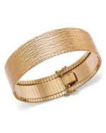 Alberto Amati 14K Yellow Gold Textured Wide Omega Bracelet