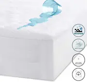 Luxton Terry Cotton Waterproof Mattress Protector ( Single / King Single / Double / Queen / King / Cot / multiple sizes)