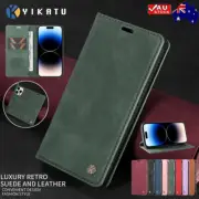 For iPhone 16 16e 15 14 13 12 11 Pro Max XS 8 Magnetic Leather Case Wallet Cover