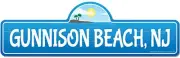 Gunnison, NJ New Jersey Beach Street Sign | Indoor/Outdoor | Surfer, Ocean Lo...