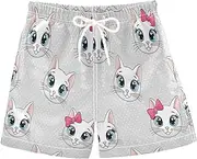 [RPLIFE] Swimming Shorts for Boys, Anti Chafe Swim Trunks Boys 2 T, Cute Cartoon Cats