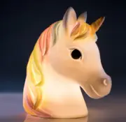 ~❤️~UNICORN Rainbow head Table Lamp 24cms Night Light Plug-In Large Figurine
