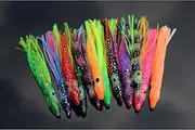 Tigofly 12 pcs 6cm UV Rubber Squid Skirts Soft Octopus Fishing Lures Tuna Sailfish Fish Bait Artificial Baits