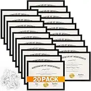 YixangDD 20 PACK Certificate Frames 8.5 x 11,Black Diploma Frame Document Frame with Clear Plexiglass,Picture Frames for Tabletop and Wall Display