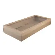 50x Disposable Cardboard Catering Grazing Box w Window Kraft Brown 558x252x80mm