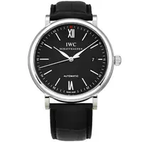 在飛比找PChome24h購物優惠-IWC 萬國 Portofino 柏濤菲諾系列經典黑面機械腕