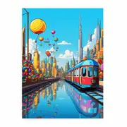 Dubai Pop Art Poster 2 Canvas Print