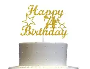 74 Birthday Cake Topper Gold Glitter, 74th Party Decoration Ideas, Premium Quali