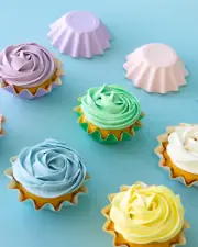 Pastel Rainbow Bloom Baking Cups 25 Pack | Brioche Cupcake Cases Party Decor