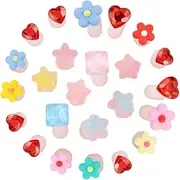 NOLITOY 24 pcs nail polish silicone flower toe separators Variety silicone toe separators toe separators for women pedicures Nail supplies Splitter rhinestone love Manicure tools