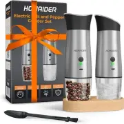 Electric Salt and Pepper Grinder Set Rechargeable & Automatic - for Spices, Salt