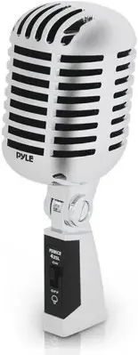 Pyle Classic Retro Dynamic Vocal Microphone - Old Vintage Style Silver