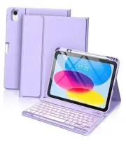 for iPad 10th Generation Case with Keyboard 10.9 Inch - 7 Colors Purple