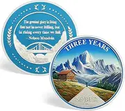 ACGZQY 3 Year Sobriety Coin - Original Snow Mountain Sobriety Chip Reborn from Storm AA Chips and Medallions Sober Token AA NA Alcoholics Anonymous Sobriety Gifts