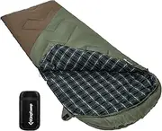 KingCamp Sleeping Bag for Adults, Winter | Flannel Lined Cold Weather 3-4 Season Sleeping Bag, Big and Tall Sleeping Bags, Lightweight, Water-Resistant for Camping, Backpacking, Hiking