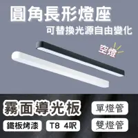 在飛比找momo購物網優惠-【彩渝】LED 單管 4呎 T8圓角燈管式燈具(T8燈管 4