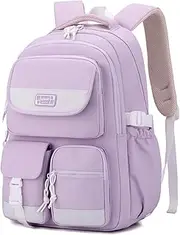 [Amythe] Backpack Teenager, School Backpack Girls with Many Compartments, School Bag for Students 3rd to 5th Grade, Medium and High School, Nylon Daypack for Travel, Leisure