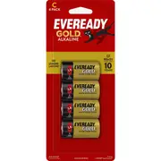Eveready Gold C Alkaline Batteries 4 pack