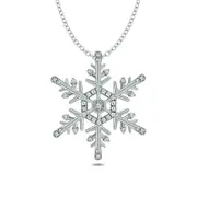 0.2 CT. T.W. Natural Diamond Snowflake Pendant in Sterling Silver