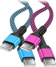 USB C Charger Cable10FT, 2Pack 20W PD Fast Charging Cord for iPhone 15 Pro Max, 15 Pro, 15 Plus,15, iPad, Galaxy Z Fold6 Flip6 A55 A35 S24 Ultra S23 S22 Pixel 8a 8 7 Pro, Braided USB C Cable for Car