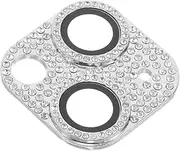 Diamond Camera Lens Protector Compatible For Iphone 13/13mini Sparkling Camera Lens Cover Tempered Glass Screen Cover Metal Rings Phone Decor