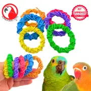 Bonka Bird Toys 1450 Pk6 Color Craze 2" Vine Rings Foot Talon Craft Part Parrot