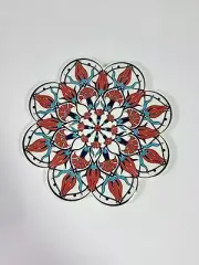 Vtg Marked Turkey Floral Ceramic Tile Trivet Plate Heat Resistant. Never Used