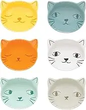 Now Designs Purrfect Kittens Stoneware Shaped Pinch Bowls 2 oz, Set of 6