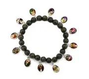 Irish J. C Walsh, Dublin Ireland SAINTS OF IRELAND BRACELET ROSARY RB1099 MARBLE
