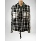 LANE BRYANT Black & White Buffalo Plaid Button front Shirt, 20