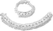 [Generic] Punjabi Traditional Heavy Thick Anklet Payal For Women & Girls (Pack of 2) By Indian Collectible, Medium, Metal, no gemstone