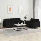 2pcs Sofa Set 5-Seater Modern Living Room Lounge Couch Futon Chair Fabric Black