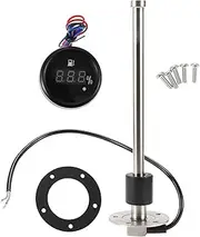 X AUTOHAUX Fuel Sending Unit and Gauge Kit Boat Fuel Sending Unit Marine Fuel Sender Unit Metal 241mm 9.49" Length 1 Set Silver Tone Black 0-190 Ohm