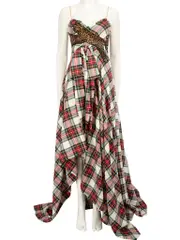 Crystal Embellished Tiger Tartan Gown