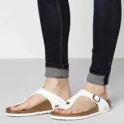 BIRKENSTOCK GIZEH WHITE MEN'S WOMEN'S FLIP FLOPS THONGS SANDALS REGULAR/WIDE WID